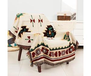 CLOXKS Plaid bohème Chic,Navajo Azteque jeté de canapé Ethnique,Tricotées Couverture à Franges,Double Face Patchwork,pour intérieur,extérieur,Camping (Tailles Multiples)