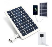 Cloxtralon Panneau Solaire Portable 5V avec Port USB, Chargeur Solaire Plug and Play Étanche IP65 pour Randonnée, Camping et Activités Extérieures, Cadre en Plaque Époxy Durable, Câble USB Inclus
