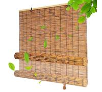 CLOYAO Store Enrouleur en Bambou, Store Bambou Exterieur, Store Bateau en Bambou Naturel,Rideau de Roseau Tissés à la Main, Store Occultant Enrouleur pour Tonnelle Terrasse Véranda Jardins
