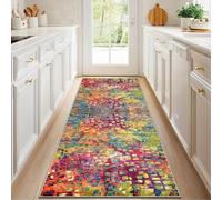 CLOYAO Tapis de Cuisine Long Tapis de Passage Lavable en Machine Antidérapant 60 x 120 cm Tapis de Couloir Absorbant Tapis de Sol pour Couloir Cuisine Devant Evier Salle à Manger Buanderie Chambre