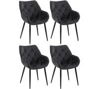 Lot de 4 chaise de bureau clp H. 83 cm non empilable non pliable en metal interieur noir