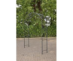 CLP Arcade ŕ Rosiers Flexi, réglable en continu, Arche de Jardin réglable, Arche ŕ rosiers ultraélégant, Largeur 110-175 cm, Hauteur: 235-268 cm, Couleur:Noir
