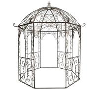 CLP Arche de Jardin avec Pavillon LEILA Rond Ø 229 cm, Arche de Jardin en Métal. Arche à Rosiers en Fer avec un beau design, Hauteur: 313 cm, Arceau à Rosier, Pavillon de Jardin en fer forgé, 6 Couleurs au Choix bronze