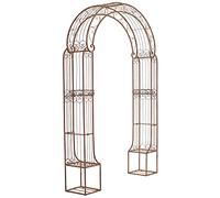 CLP Arche De Jardin en Fer Forgé Alessia I Hauteur du Passage 228 cm Largeur 123 cm I Arceau A Rosiers I Support pour Plantes Grimpantes, Couleur:Marron Antique