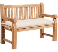 CLP Banc de Jardin Daxon Resistant aux intemperies, Coussin Inclus, 2 a 4 Places, en Teck Robuste et Facile d'entretien, pour terrasse et Balcon, Couleur:crème, Taille:120 cm