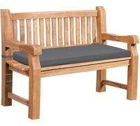 CLP Banc de Jardin Daxon Resistant aux intemperies, Coussin Inclus, 2 a 4 Places, en Teck Robuste et Facile d'entretien, pour terrasse et Balcon, Couleur:Gris foncé, Taille:120 cm