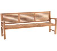 CLP Banc De Jardin en Bois De Teck Robuste Halden | Banc D'Extérieur Résistant Aux Intempéries | Banc De Jardin avec Accoudoirs Et Dossier | Couleur Teck Taille 220 cm