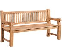 CLP Banc de Jardin en Teck Jackson V2, résistant aux intempéries avec Dossier, 3 Places, Robuste et Facile d'entretien, Couleur:Teck, Taille:180 cm