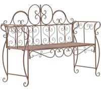 CLP Banc de jardin Minna métal style Art Nouveau avec accoudoirs 180 kg Marron antique