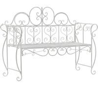 CLP Banc de Jardin Minna en Metal Style Art Nouveau, avec accoudoirs, Ideal Jardin, terrasse et Balcon, Charge Max 180 kg, Couleur:Blanc Antique