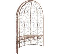 CLP Banc De Jardin Rosie Demi-Cercle I Banquette 2 Places avec Arche A Rosiers en Métal Stable I Demi-Gloriette pour Plantes Grimpantes, Couleur:Marron Antique