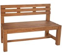 CLP Banc en Teck Augusta I Banc en Bois résistant aux intempéries avec Dossier I Banc de Jardin Stable en Teck Massif, Couleur:Teck, Taille:150 cm