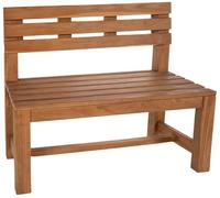 CLP Banc en Teck Augusta I Résistant aux Intempéries avec Dossier I Stable en Bois Massif, Couleur:Teck, Taille:120 cm