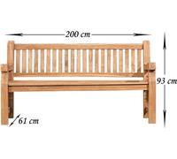 CLP Banc en teck Jackson, Couleur:teak, Taille:220 cm