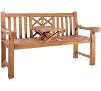 CLP Banc en Teck Luka I Banc de Jardin résistant aux intempéries avec Table Pliante, Couleur:Teck, Taille:150 cm
