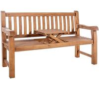 CLP Banc en Teck Orlando | Banc de Jardin résistant aux intempéries avec Table Pliante intégrée, Couleur:Teck, Taille:150 cm