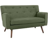 CLP Canapé 2 Places Kioni en Velours côtelé, Confortable pour Salon, Rembourrage Moelleux, Pieds en Bois d'hévéa, Charge Max. 240 kg | Couleur Vert