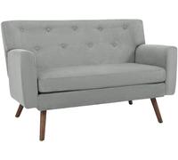 CLP Canapé 2 Places Kioni en Velours côtelé, Confortable pour Salon, Rembourrage Moelleux, Pieds en Bois d'hévéa, Charge Max. 240 kg | Couleur Gris