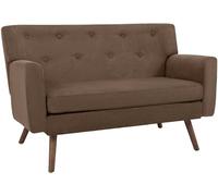 CLP Canapé 2 Places Kioni en Velours côtelé, Confortable pour Salon, Rembourrage Moelleux, Pieds en Bois d'hévéa, Charge Max. 240 kg | Couleur Marron foncé
