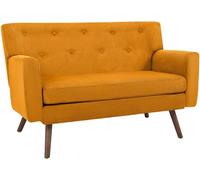 CLP Canapé 2 Places Kioni en Velours côtelé, Confortable pour Salon, Rembourrage Moelleux, Pieds en Bois d'hévéa, Charge Max. 240 kg | Couleur Orange