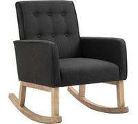 CLP Chaise à bascule Dream en Tissu Pieds en Bois de chêne , Gris foncé Gris foncé G