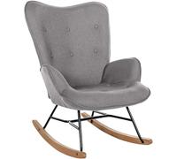 Fauteuil à bascule Sanka en tissu , Gris