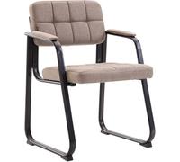 CLP Trading GmbH – Chaise visiteur Canada B – Tissu rembourré – Piétement métal noir – Taupe