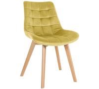 CLP Chaise Brook I Chaise de Salle à Manger piquée sur Velours I Structure à Quatre Pieds en Bois, Couleur:Jaune