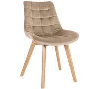 CLP Chaise Brook I Chaise de Salle à Manger piquée sur Velours I Structure à Quatre Pieds en Bois, Couleur:Marron