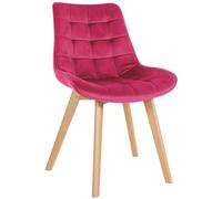 CLP Chaise Brook I Chaise de Salle à Manger piquée sur Velours I Structure à Quatre Pieds en Bois, Couleur:Rouge