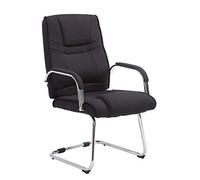 Chaise visiteur Attila tissu , Noir
