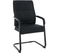 CLP Chaise Cantilever XXL Anubis Tissu I Chaise avec Piètement Luge Et Accoudoirs I Dossier Et Assise Rembourrés I Chaise Salle D'attente, Couleur:Noir/Noir