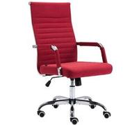 CLP Chaise de bureau Amadora avec hauteur réglable et Pied en métal , Rouge/Tissu Rouge G