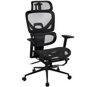 CLP Chaise de Bureau Beresford I Chaise de Bureau Ergonomique avec Soutien Lombaire et Repose-Pieds | Couleur Noir