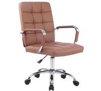 CLP Chaise de bureau Deli Pro similicuir , Marron clair Marron clair G