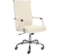 CLP Chaise De Bureau Ergonomique Amadora I Réglable en Hauteur, Chaise Pivotante À 360 Degrés I Revêtement en Similicuir Ou en Tissu Couleur:crème;Matériel:Tissu