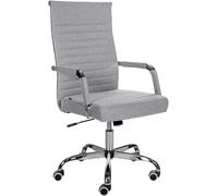 CLP Chaise de bureau Amadora – hauteur réglable, pivotante à 360°, tissu gris, pied métal
