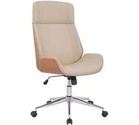 CLP Chaise de Bureau Ergonomique avec accoudoirs Varel, Chaise de Bureau avec piétement Moderne pivotant et réglable en Hauteur, Couleur:Nature/crème