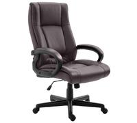 CLP Chaise de Bureau Ergonomique avec roulettes et réglage en Hauteur, Chaise de Direction réglable en Hauteur, Chaise pivotante Sparta, Couleur:Marron
