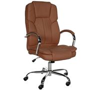 CLP Chaise de Bureau Ergonomique BIG Xanthos I Confort XXL avec Fonction Bascule et accoudoirs I Réglable avec revętement en Similicuir, Charge maximale 210 kg, Couleur:Brun Clair