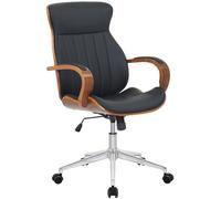 CLP Trading GmbH – Chaise de bureau Melilla – Simili cuir, ergonomique, réglable – Noyer/Noir