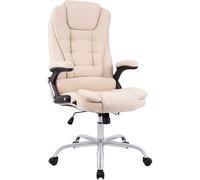 CLP Fauteuil de bureau Thor XXL en tissu Capacité 150 kg, hauteur 123 cm Couleur crème