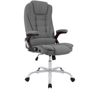 CLP Chaise de Bureau Ergonomique Thor, Chaise pivotante avec Dossier basculant, Design Moderne, Hauteur réglable 49-59 cm, piétement chromé, Couleur:Gris