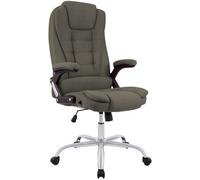 CLP Chaise de bureau ergonomique Thor – pivotante, dossier basculant, réglable 49–59 cm, taupe