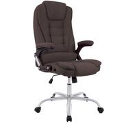 CLP Chaise de Bureau Ergonomique Thor, Chaise pivotante avec Dossier basculant, Design Moderne, Hauteur réglable 49-59 cm, piétement chromé, Couleur:Marron