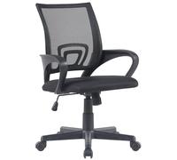 CLP Fauteuil de bureau Genius - À roulettes, réglable en hauteur, en maille - Noir