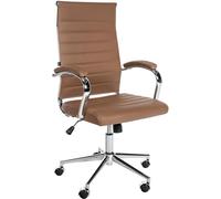 CLP Chaise de Bureau Mollis I Chaise de Bureau pivotante avec revêtement en Cuir véritable Couleur:Brun Clair