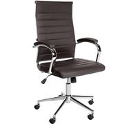 CLP Chaise de Bureau Mollis I Chaise de Bureau pivotante avec revêtement en Cuir véritable, Couleur:café