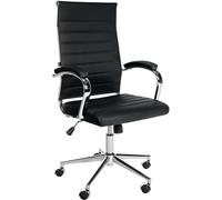 CLP Chaise de Bureau Mollis I Chaise de Bureau pivotante avec revêtement en Cuir véritable, Couleur:Noir