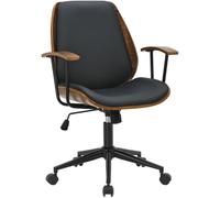 CLP Chaise de Bureau pivotante Arlondi avec accoudoirs, Chaise de Bureau Ergonomique reglable en Hauteur, Fauteuil de Direction pour Bureau Couleur:Noyer/Noir